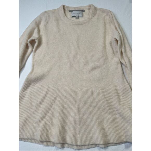 Brochu Walker Cashmere Blend Crewneck Cream Sweater size L